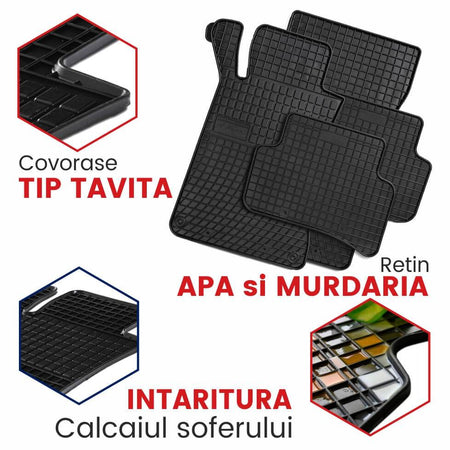 Covorase auto gri Mercedes Clasa C W203 fabricatie 2001 - 2007