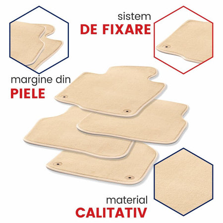 Covorase auto mocheta Audi A6 C7 fabricatie 2011 - prezent (BEJ)