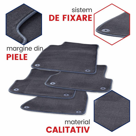 Covorase auto mocheta Audi A4 B6andB7 fabricatie 11.2000 - 10.2007 (GRI)