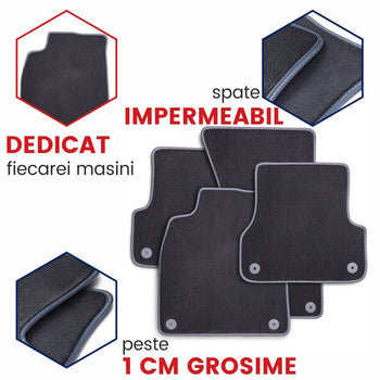 Covorase auto mocheta Skoda Octavia II  fabricatie 2004 - 2013 (GRI) 4