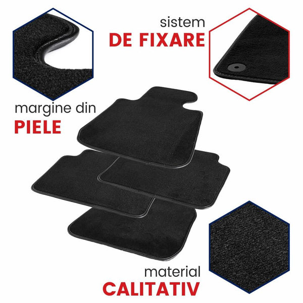 Covorase auto mocheta Hyundai Elantra fabricatie 2017 - prezent (NEGRU) 6