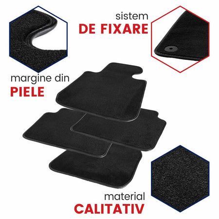 Covorase auto mocheta Peugeot 4007 fabricatie 2007 - 2012 (NEGRU)