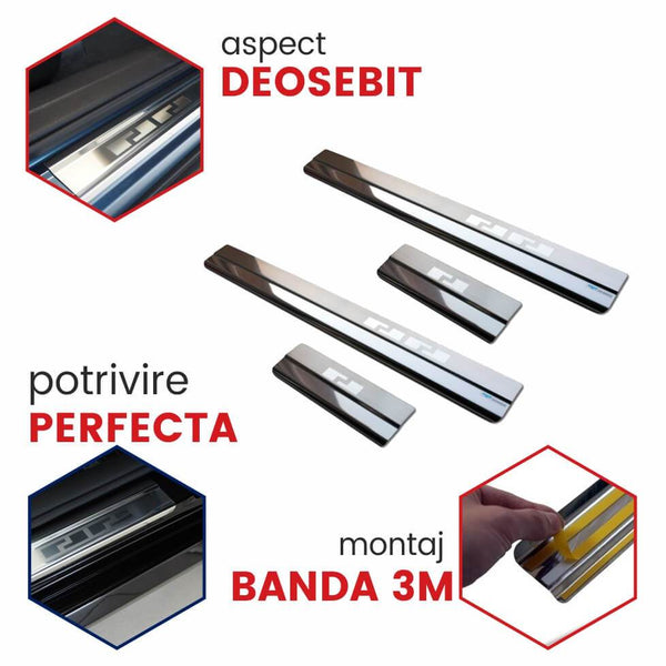 Protectie praguri usi inox Skoda Fabia fabricatie 1999-2007 2